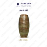  Bình hoa men hỏa biến dáng bom đại màu mộc chỉ đen 