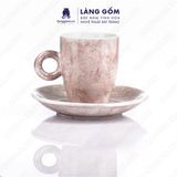  Bộ cốc đĩa cà phê Latte màu vân đá dung tích 330ml 