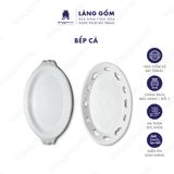  Bếp cồn sứ trắng hình cá đun nóng thức ăn bằng cồn nến 
