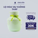  Bình hoa men ngọc dáng vai vuông thấp 