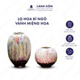  Bình hoa men chảy kiểu bí ngô vành miệng hoa 