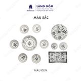  Bộ bát đĩa sứ trắng vẽ hoa dây - Set bàn ăn 11 món 