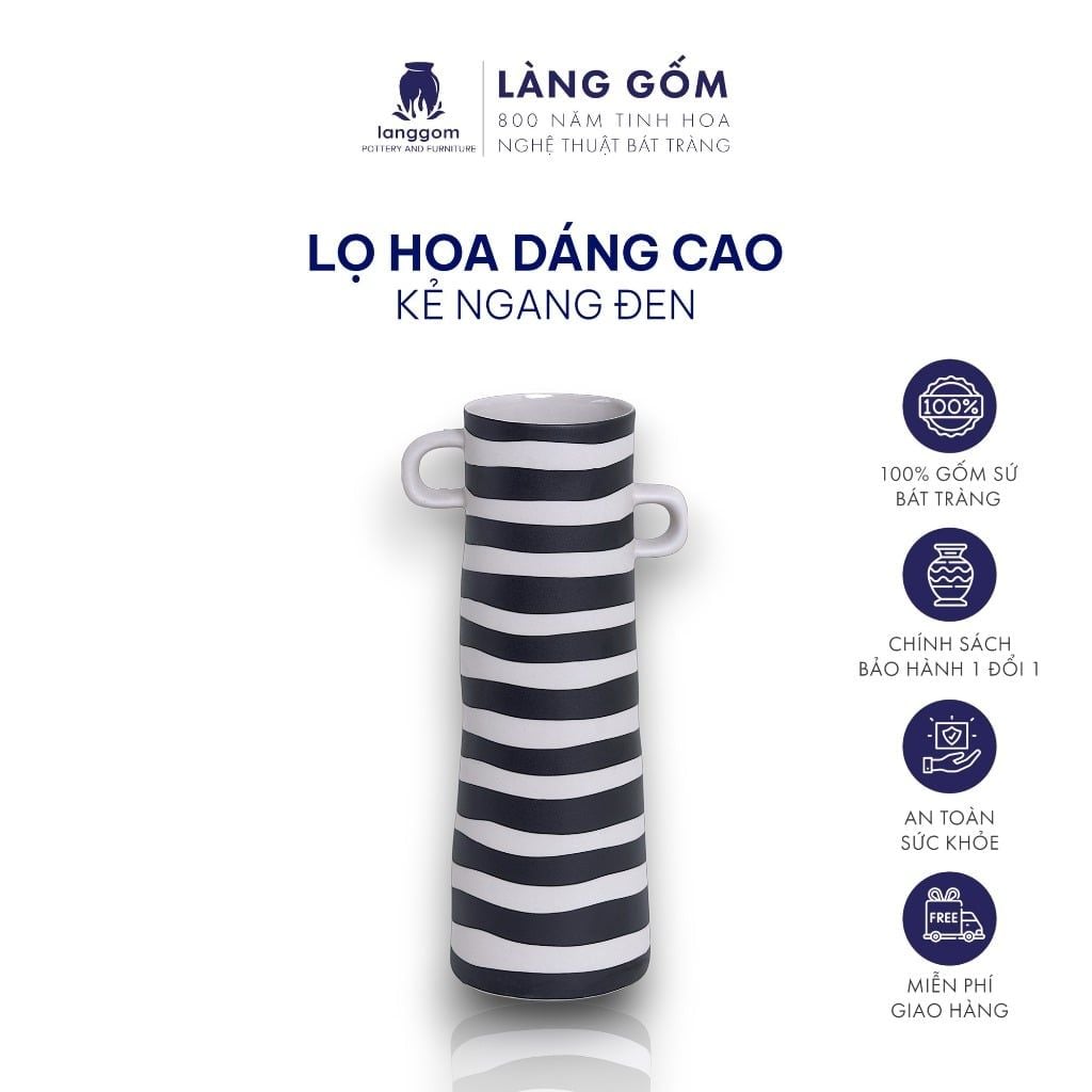  Lọ hoa men mát có tai dáng cao nhiều họa tiết 
