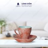  Bộ cốc đĩa cà phê Espresso màu vân đá, uống trà, cà phê, dung tích 70ml 