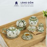  Bộ ấm chén uống trà men vẽ dáng Ngọn Lửa - Dung tích 500ml 