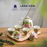  Bộ bình nước gốm sứ Bát Tràng cao cấp họa tiết vẽ tay 