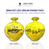 Bình hút lộc dáng cao màu vân đá phong thủy vẽ chỉ vàng 18k 