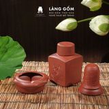  Bộ phụ kiện đất nung 3 món - hũ đựng trà, ống tăm, gạt tàn 