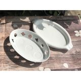  Bếp cồn sứ trắng hình cá đun nóng thức ăn bằng cồn nến 