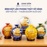  Bình Hút Lộc Phong Thủy Đắp Nổi Vàng 3D - Thuận Buồm Xuôi Gió - Quà Tặng Tân Gia, Đối Tác Sang Trọng 