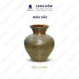  Bình hoa men hỏa biến dáng phễu màu mộc chỉ đen 