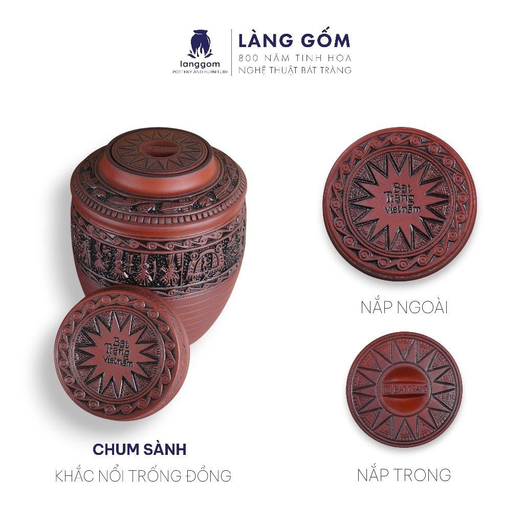  Chum ngâm rượu khắc nổi trống đồng 