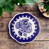  Đĩa lam họa tiết vẽ tay 