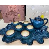  Bộ ấm chén men hỏa biến dáng quả bầu 