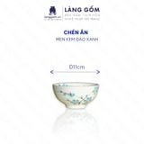  Bộ bát đĩa hoa mặt trời men kem đào xanh 