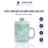  Cốc gốm sứ vân đá tay cầm chữ C có lõi lọc trà, dung tích 350ml 