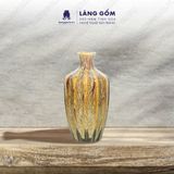  Bình hoa men hoả biến dáng chai múi 