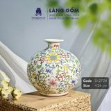  Bình hoa men màu họa tiết dây leo (TH) 