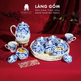  Hũ mứt sứ họa tiết vẽ tay thủ công dáng vuông, tròn 