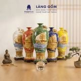  Mai Bình Tích Lộc Phong Thủy Đắp Nổi 3D Gốm Sứ Bát Tràng - Thuận Buồm Xuôi Gió - Quà Tặng Cao Cấp 