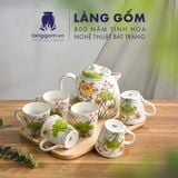  Bộ bình nước gốm sứ Bát Tràng cao cấp họa tiết vẽ tay 