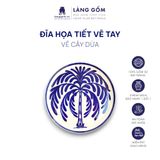  Đĩa lam họa tiết vẽ tay 