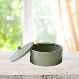  Hũ gốm tròn có nắp, màu kem 