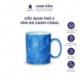  Cốc sứ vân đá tay cầm chữ C, dung tích 350ml 