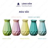  Bình hoa men mát dáng ống kim cương màu pastel 