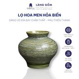  Bình hoa men hỏa biến dáng vò đĩa bay chân thấp (TH) 