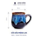  Cốc bầu miệng loe có quai (mug cup) 400ml men hỏa biến 