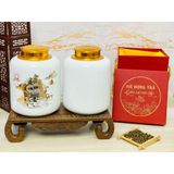  Hũ gốm sứ đựng trà men trắng 