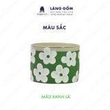  Chậu cây mini dáng trụ tròn men mát họa tiết vẽ hoa 