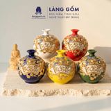  Bình Hút Lộc Tam Phúc Tụ Tài Đắp Nổi 3D Gốm Sứ Bát Tràng – Phúc Lộc Thọ, Quà Tặng Phong Thủy Cao Cấp 