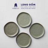  Đĩa gốm sứ nhiều màu, men mát, kiểu tròn giả nặn LÀNG GỐM dùng đựng, salad, thức ăn, bánh kẹo gốm sứ Bát Tràng cao cấp 