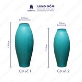  Bình cắm hoa trang trí gốm sứ Bát Tràng kiểu quả bom khía màu pastel, men mát, dùng để bàn, phòng khách 
