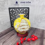  Bình hút lộc vân đá vẽ nổi Thuyền Buồm phong thủy 