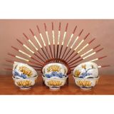  Bát cơm cúng men rạn đắp nổi 