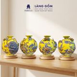  Bình Hút Lộc Công Đào Kênh Bong Đắp Nổi Gốm Sứ Bát Tràng – Bình Tụ Lộc Phong Thủy Quà Tặng Cao Cấp 