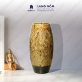  Bình hoa men hỏa biến dáng bom đại màu hổ phách nâu 