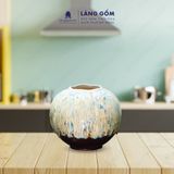  Bình hoa men chảy kiểu bí ngô vành miệng hoa 