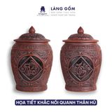  Hũ đựng gạo khắc nổi Phúc Tâm An 