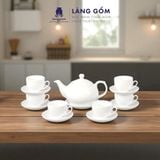  Bộ ấm chén men trắng dung tích 550 - 600 ml 