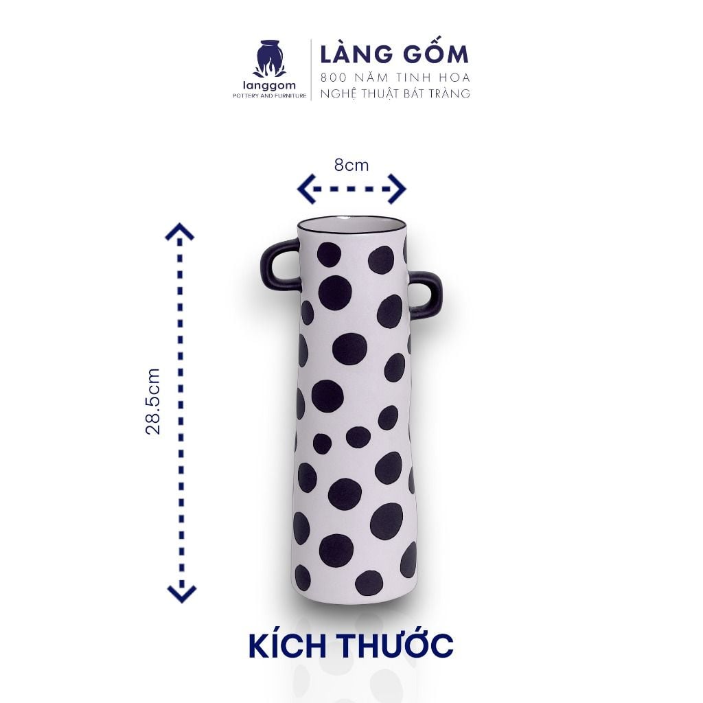  Lọ hoa men mát có tai dáng cao nhiều họa tiết 