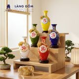  Bảo Bình Tích Lộc Gốm Bát Tràng Cao Cấp - Đắp Nổi 3D Hoàng Kim Màu Ngũ Hành - Quà Tặng Sang Trọng 
