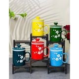  Cốc lọc trà vẽ nổi hoa đào trắng dung tích 330ml 