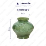  Bình hoa men hỏa biến dáng vò đĩa bay chân thấp 