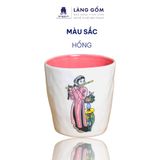  Cốc méo vẽ họa tiết cô gái Việt Nam nhiều màu sắc 