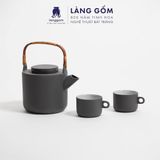  Bộ ấm chén men mát chấm bi có lõi lọc 