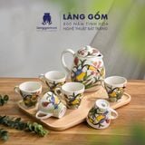  Bộ bình nước gốm sứ Bát Tràng cao cấp họa tiết vẽ tay 